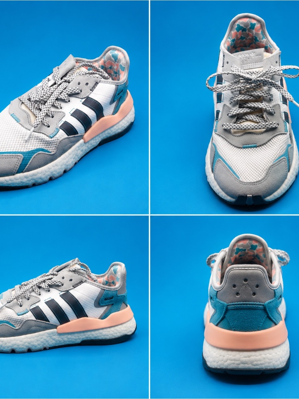 Adidas Men’s Sneakers – White/Gray/Blue/Peach – No Box